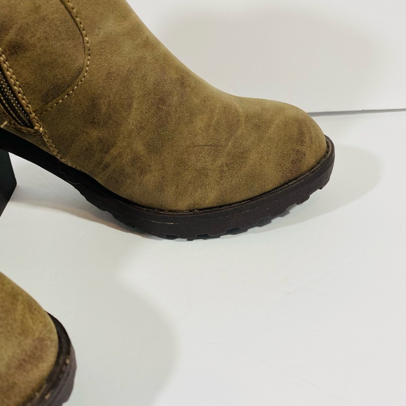 Twisted Booties Womens Size 7 Brown Shade Ankle Boots Side Zip Knit Edge Heel - Picture 7 of 11